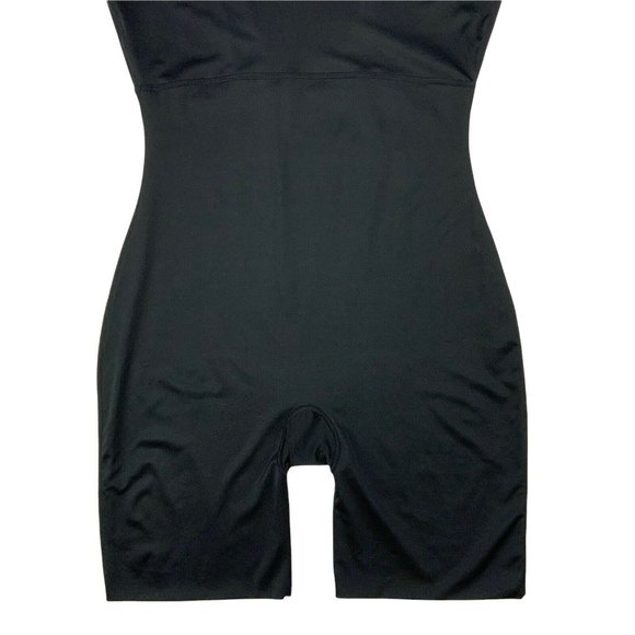 Spanx By Sara Blakely Romper Shapewear Plus 1X Black Sleeveless Scoop Mid Thigh - Picture 10 of 12
